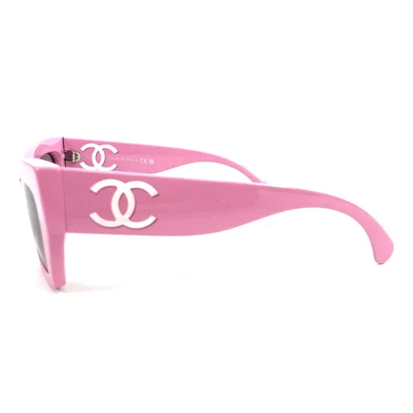 Chanel Sunglasses 5527-A c.1776/53 Polished Pink Asian Fit Frames w/ Gray Lenses - Picture 7 of 13